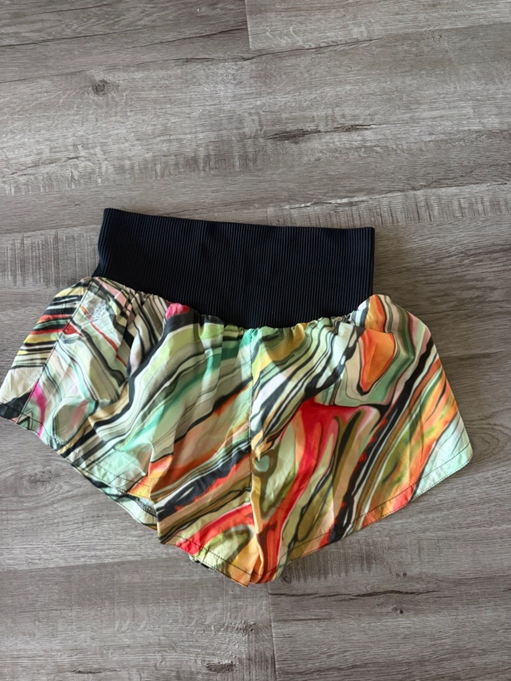Free People Multicolor Marble Print Athletic Shorts